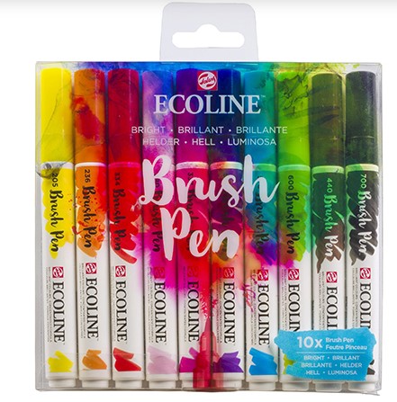 Captura de ecrã 2021-01-29 181153 Blister 10 Marcadores ECOLINE Brush Pen Talens Bright - Image 1