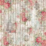 Papel de Arroz Stamperia 50x50 Decoupage-rosas e borboleta