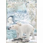 Papel de Arroz Stamperia A4 Decoupage- Ursos polares do Artic World