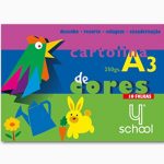 Bloco cartolina 4school A3 250g 10f sortidas