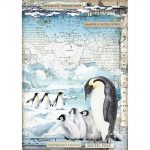 Papel de Arroz Stamperia A4 Decoupage -Pinguins