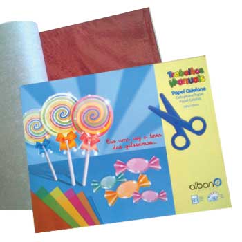 Bloco Papel de Celofane 24x31cm 20 Folhas Cores Sortidas