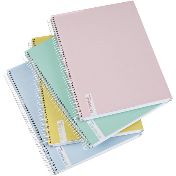 P124978-1-600x600 Caderno A4 Capa Dura Espiral Ancor Emboss Pautado Pastel 120fl 70g - Image 1