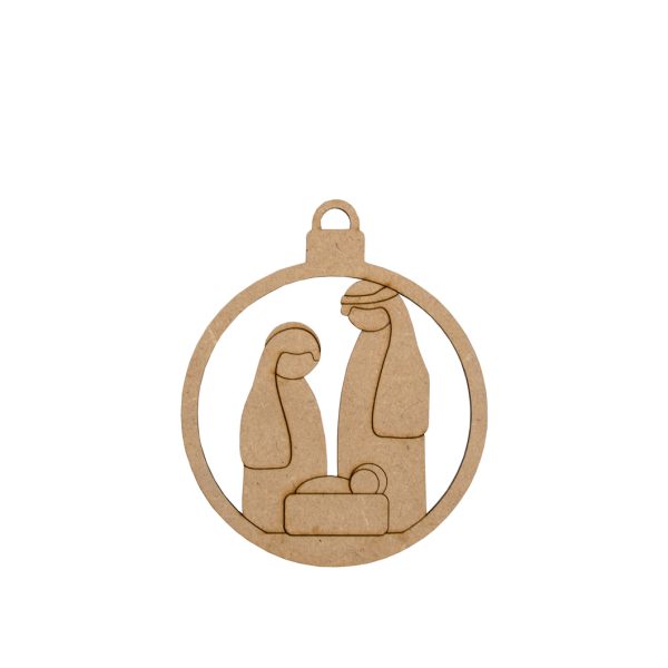BOLAS NATAL COM PRESÉPIO 10X12X0.3CM MDF