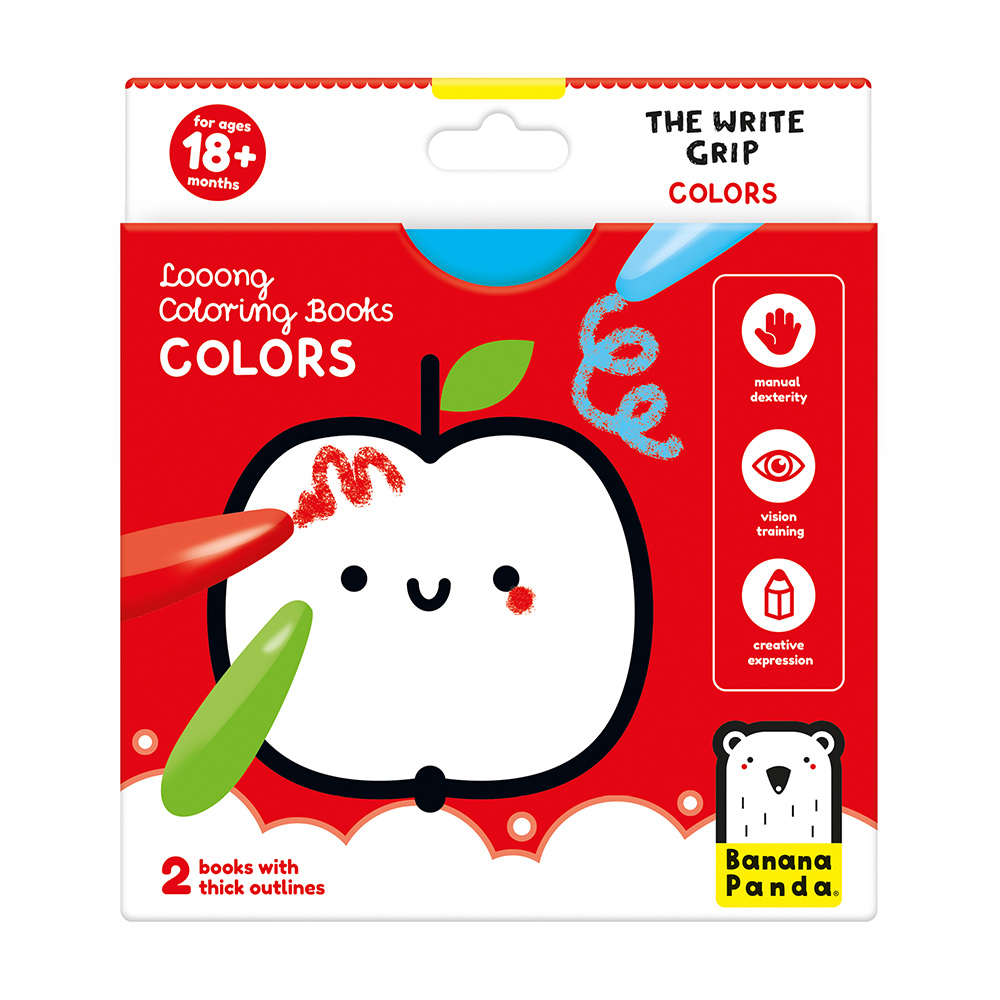 Looong Coloring Books The Write Grip - Cores para idades:18m+Banana Panda
