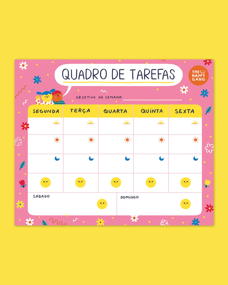Planeador de Tarefas Magnético The Happy Gang
