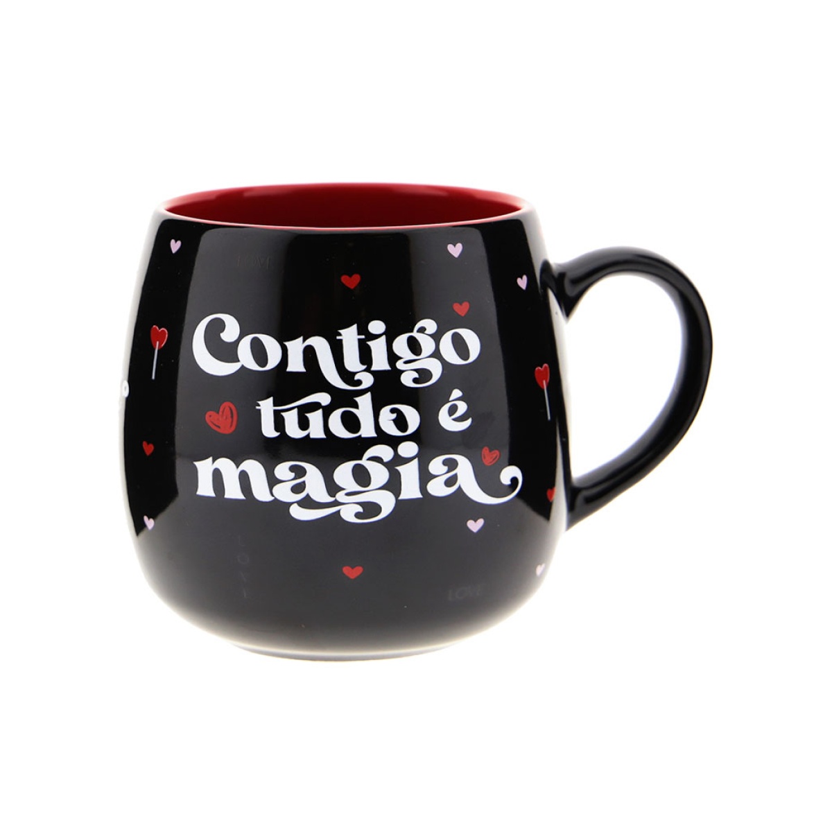 caneca lovely story "contigo tudo e magia"
