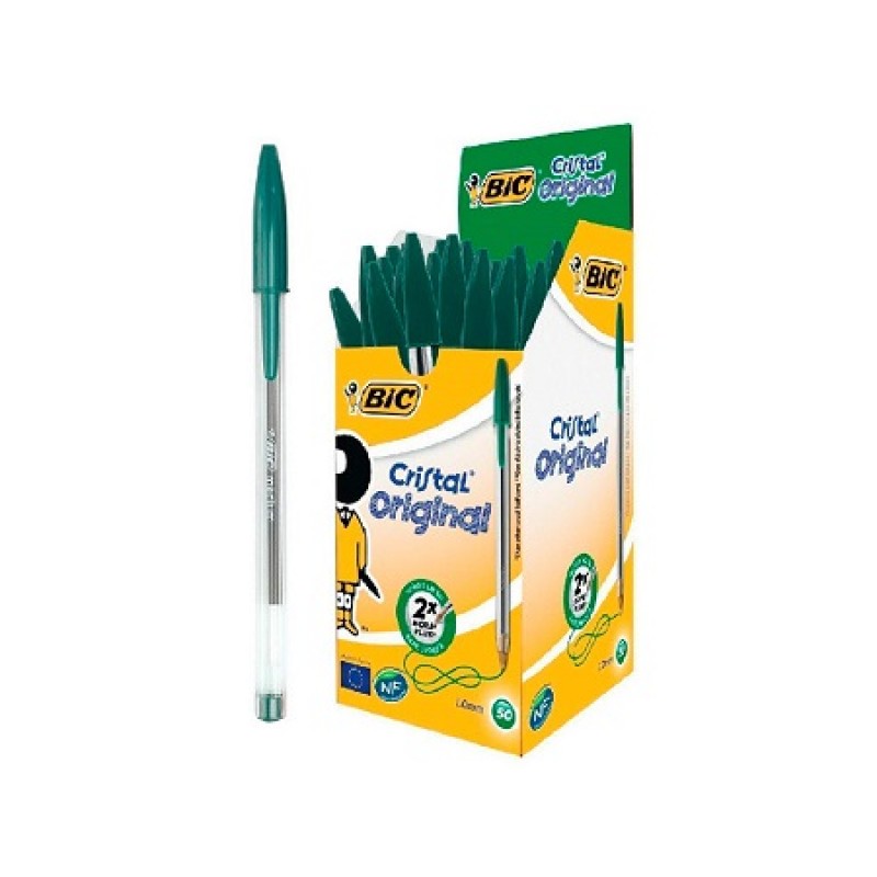 Esferográfica BIC Cristal Ball Point verde 1mm 50un