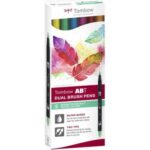 Conjunto de 6 canetas pincel duplas ABT, cores vivas Tombow