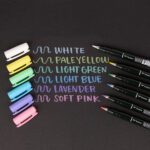 Conjunto de 6 canetas pincel pastel Fudenosuke para papel preto Tombow - Image 4
