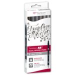 Conjunto de 6 canetas pincel duplas ABT, cores Cinza Tombow