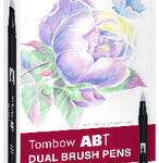 Conjunto de 6 canetas pincel duplas ABT, cores pastel Tombow