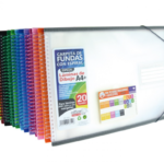 Portefólio Escolar Horizontal em Espiral A4 com 20 Bolsas colorline