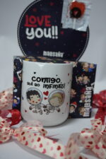 Caneca de cerâmica 330 ml contigo até ao infinito