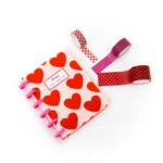 Conjunto de caderno A6 para deixar mensagens de amor + 3 washi tapes - P.S.: Amo-te Mr. Wonderfull