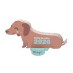 Calendário de mesa 2026 com base Cão - Salsicha Mr. Wonderful