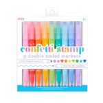 Confetti Stamp Double Ended Markers - Set of 9 OOLY